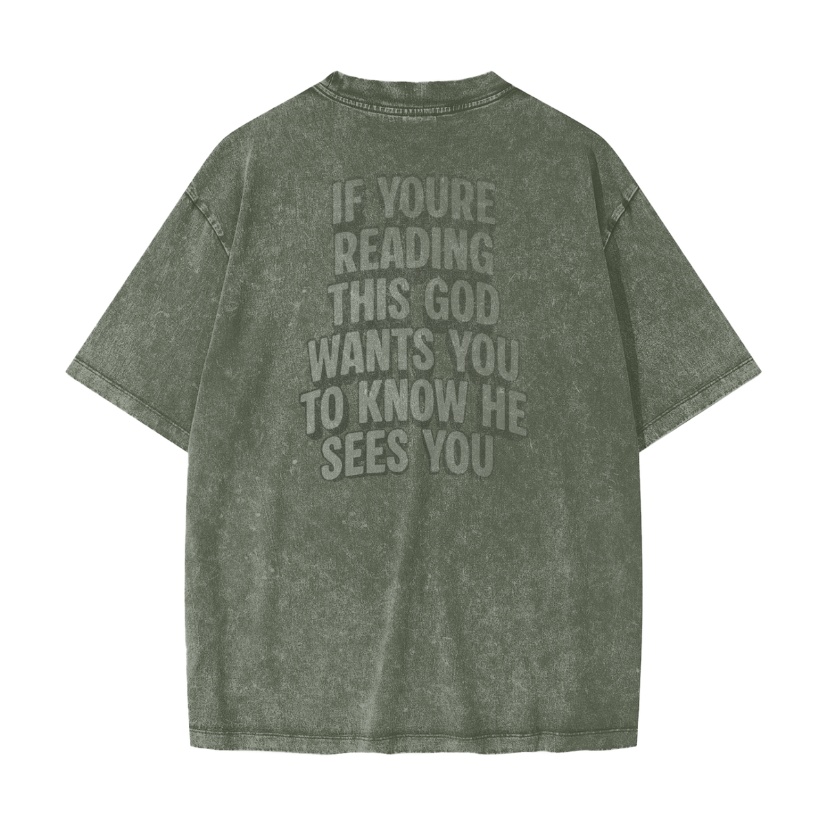 "GOD SEES YOU" Heavy Wash Tee