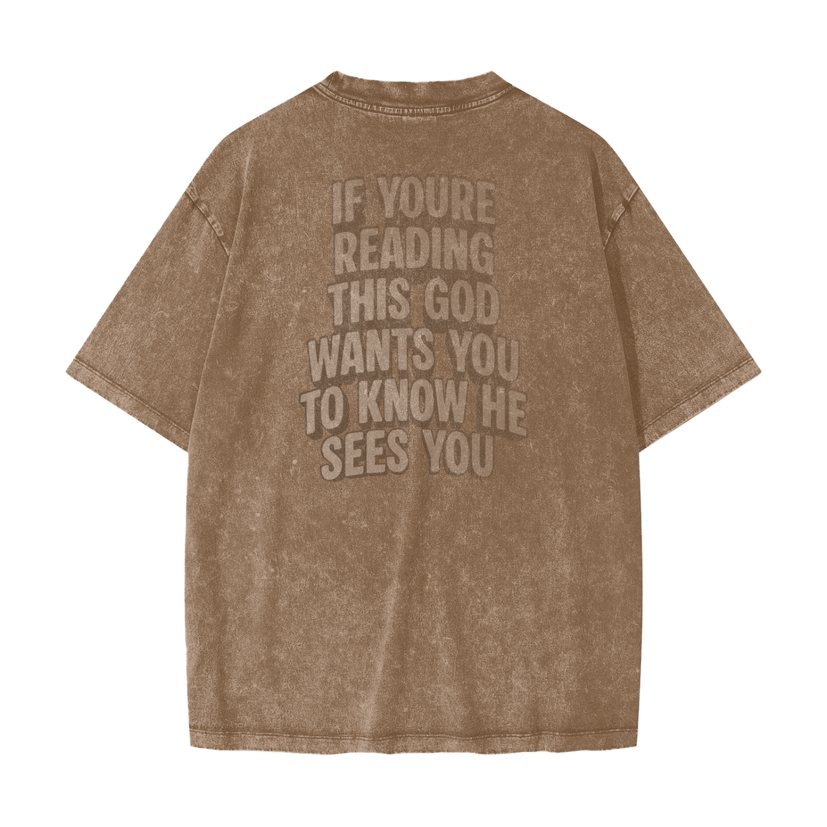 "GOD SEES YOU" Heavy Wash Tee
