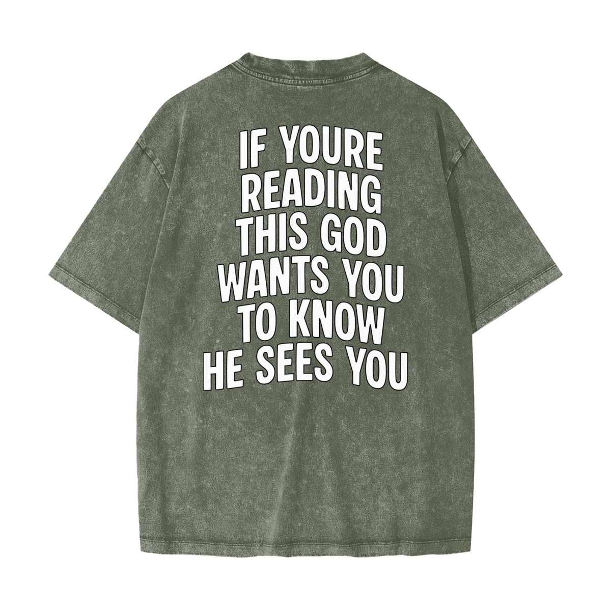 "GOD SEES YOU" Heavy Wash Tee