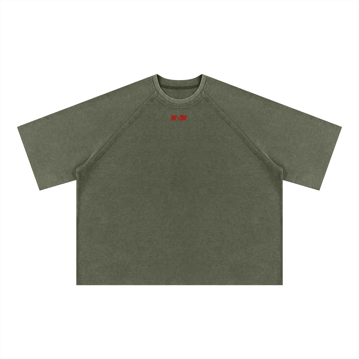 "HE IS GREATER THAN ME" Waffle Tee